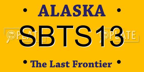 SBTS13 Alaska License Plate