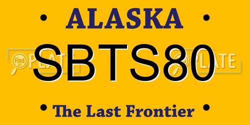 SBTS80 Alaska License Plate