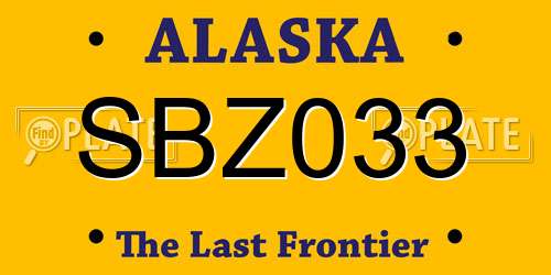 SBZ033 Alaska License Plate