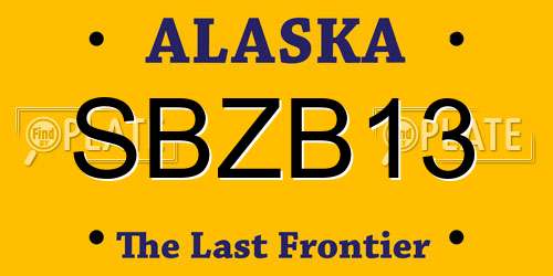 SBZB13 Alaska License Plate