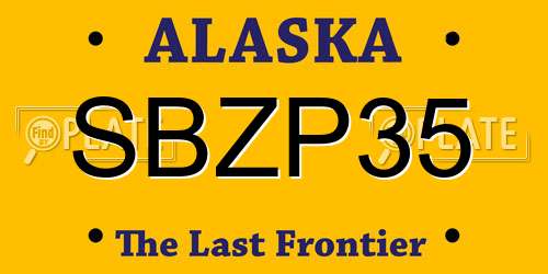 SBZP35 Alaska License Plate