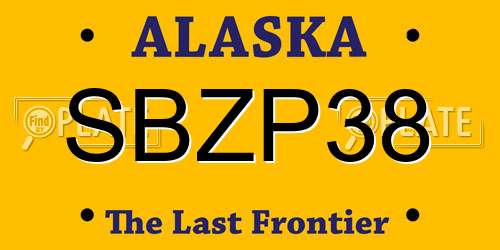 SBZP38 Alaska License Plate