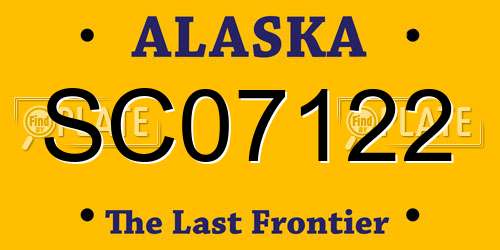 SC07122 Alaska License Plate