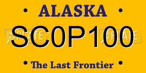 SC0P100 Alaska License Plate
