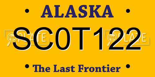 SC0T122 Alaska License Plate