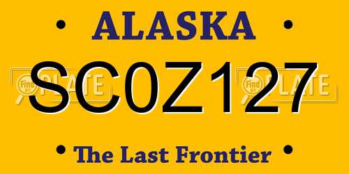 SC0Z127 Alaska License Plate