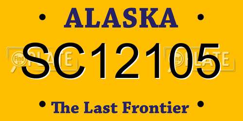 SC12105 Alaska License Plate