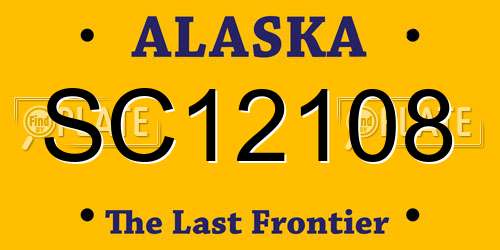 SC12108 Alaska License Plate