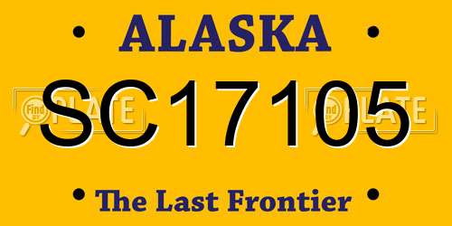 SC17105 Alaska License Plate