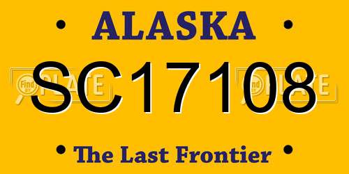 SC17108 Alaska License Plate