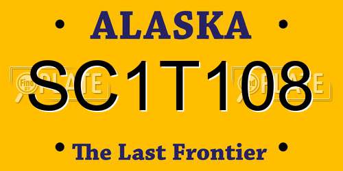 SC1T108 Alaska License Plate