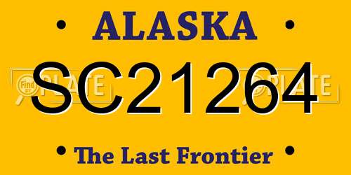 SC21264 Alaska License Plate