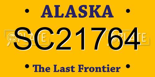 SC21764 Alaska License Plate