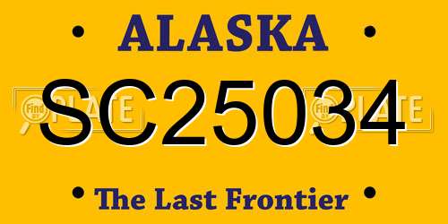 SC25034 Alaska License Plate