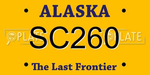 SC260 Alaska License Plate