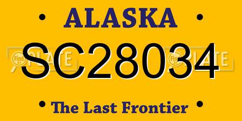 SC28034 Alaska License Plate