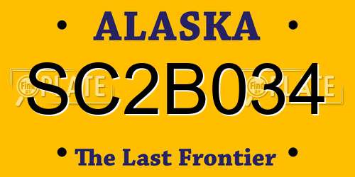 SC2B034 Alaska License Plate