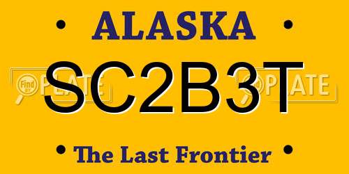 SC2B3T Alaska License Plate