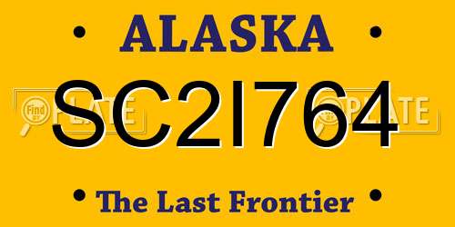 SC2I764 Alaska License Plate