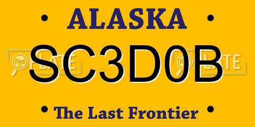 SC3D0B Alaska License Plate