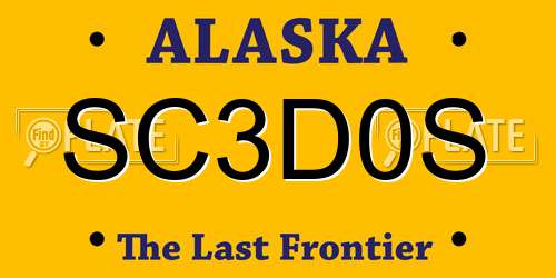SC3D0S Alaska License Plate