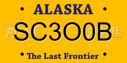 SC3O0B Alaska License Plate