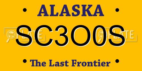 SC3O0S Alaska License Plate