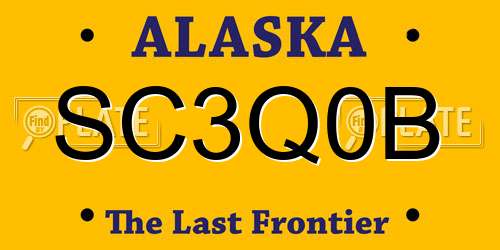 SC3Q0B Alaska License Plate