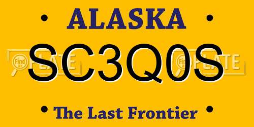 SC3Q0S Alaska License Plate