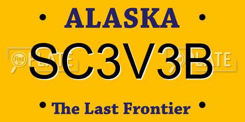SC3V3B Alaska License Plate
