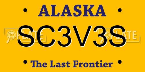 SC3V3S Alaska License Plate