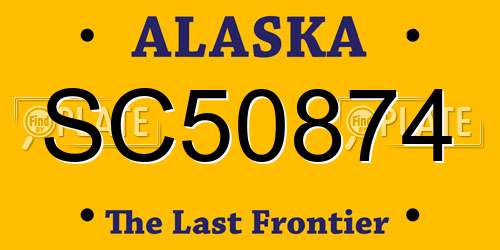 SC50874 Alaska License Plate