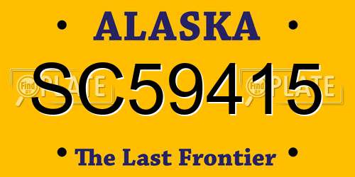 SC59415 Alaska License Plate