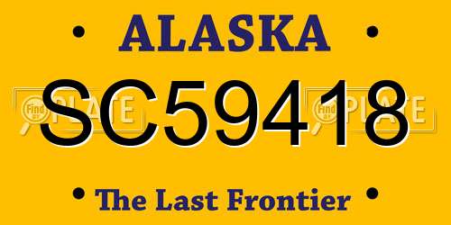 SC59418 Alaska License Plate