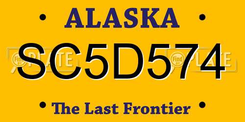 SC5D574 Alaska License Plate