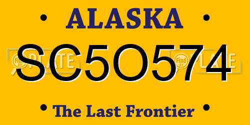 SC5O574 Alaska License Plate
