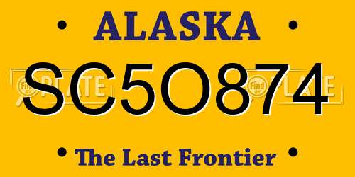 SC5O874 Alaska License Plate