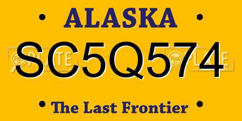 SC5Q574 Alaska License Plate