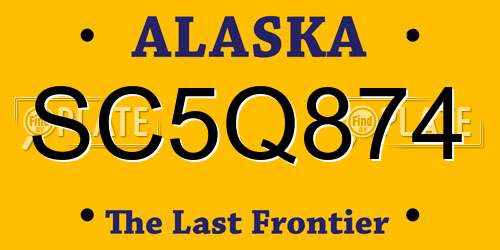SC5Q874 Alaska License Plate