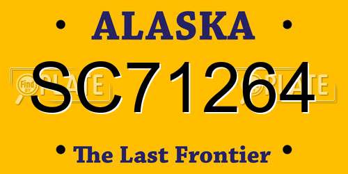 SC71264 Alaska License Plate