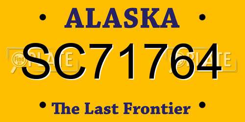 SC71764 Alaska License Plate