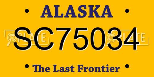 SC75034 Alaska License Plate