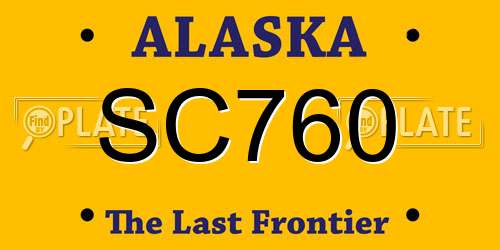 SC760 Alaska License Plate