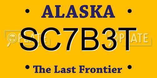 SC7B3T Alaska License Plate
