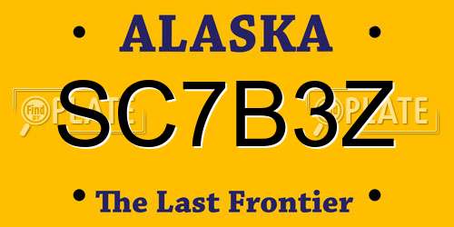 SC7B3Z Alaska License Plate