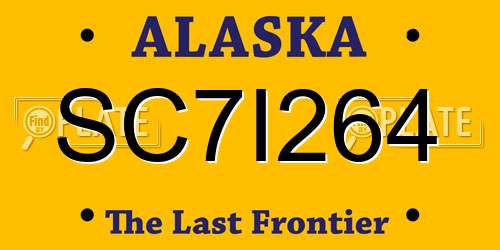 SC7I264 Alaska License Plate