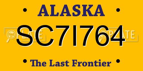 SC7I764 Alaska License Plate
