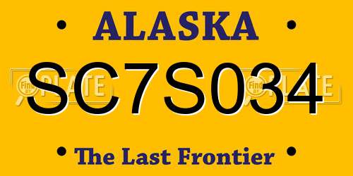 SC7S034 Alaska License Plate