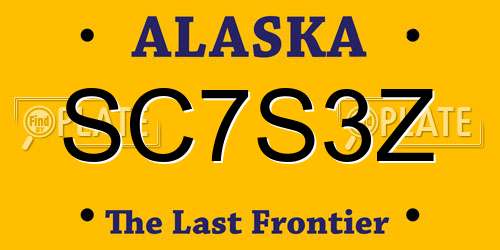 SC7S3Z Alaska License Plate
