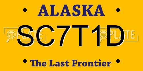 SC7T1D Alaska License Plate